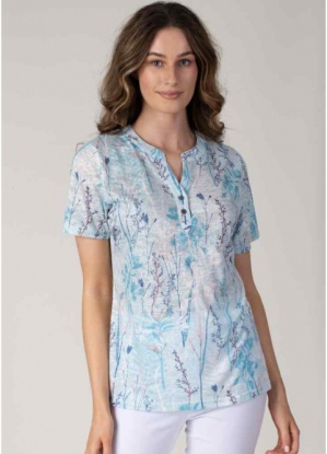 Jessica Graaf Aqua Floral T- Shirt